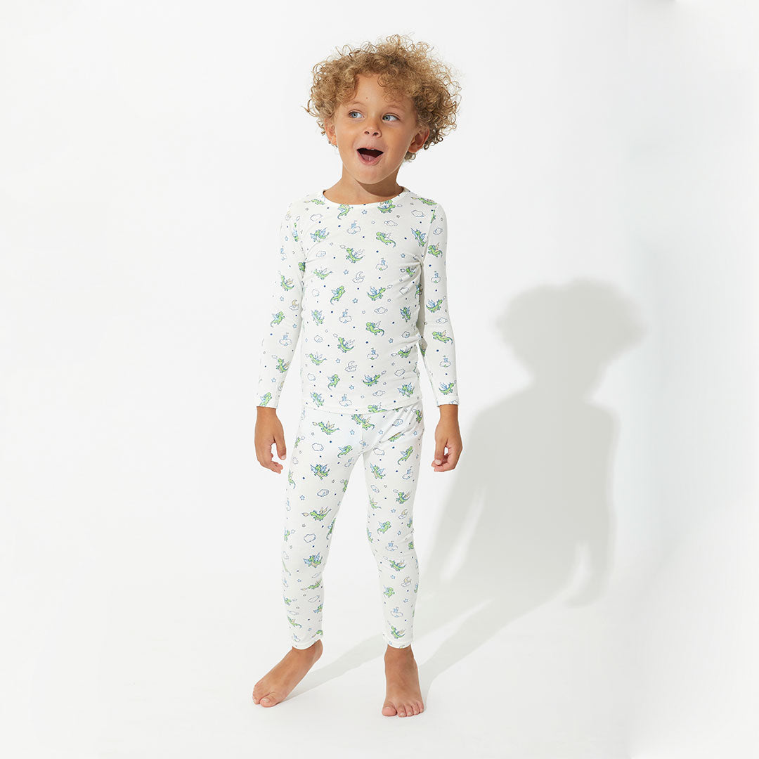 Bamboo Toddler Pajama Set | Toddler Bamboo Pajamas Size 2T+ | Dreamland Baby Pink Rainbow / 6 | Dreamland Baby