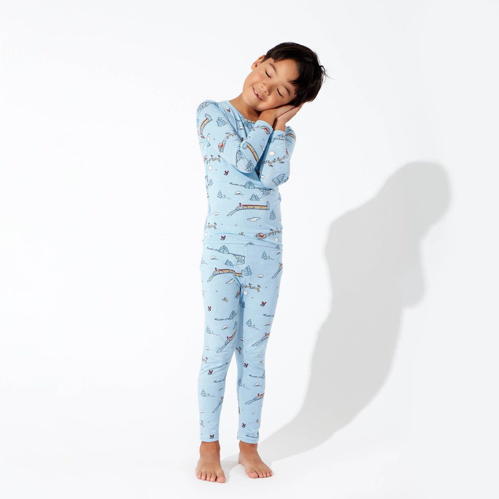 polar express holiday pajamas bamboo kids boys girls set