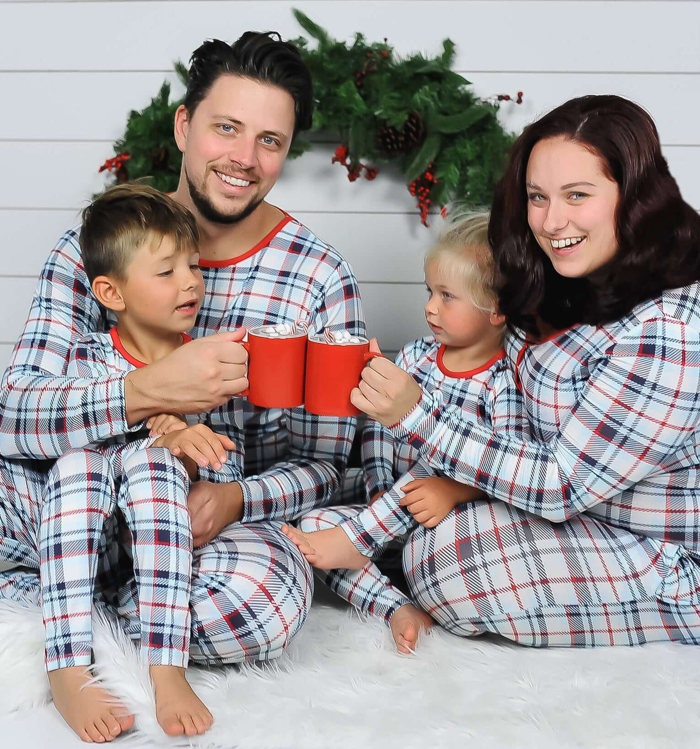Holiday Plaid Bamboo Family Matching Pajamas