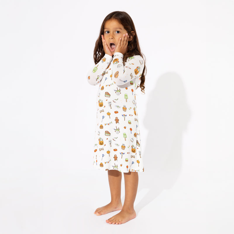 Halloween Treats Bamboo Girls' Long Sleeve Dress