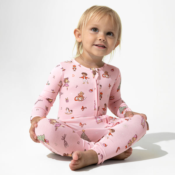 Pink Holiday Wonderland Bundle - Bamboo Convertible Footies