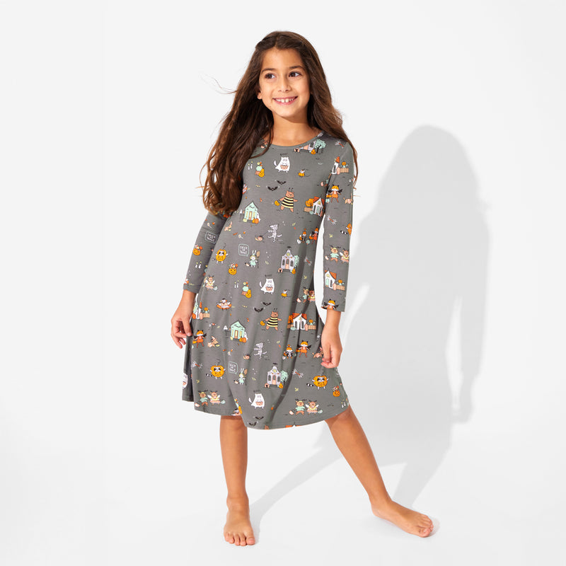 Trick or Treaters Bamboo Girls' Long Sleeve Dress