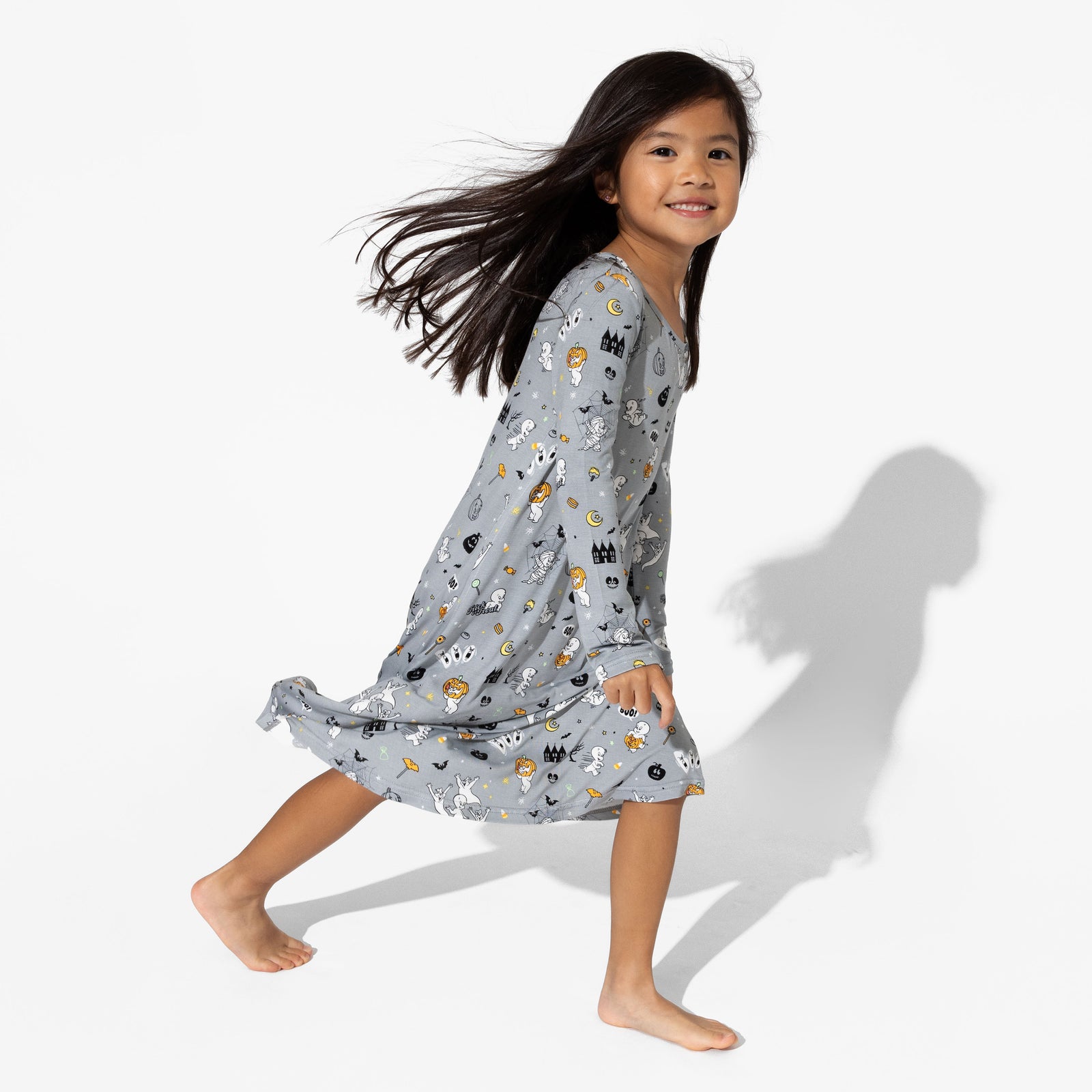 Casper Halloween Bamboo Girls' Long Sleeve Dress