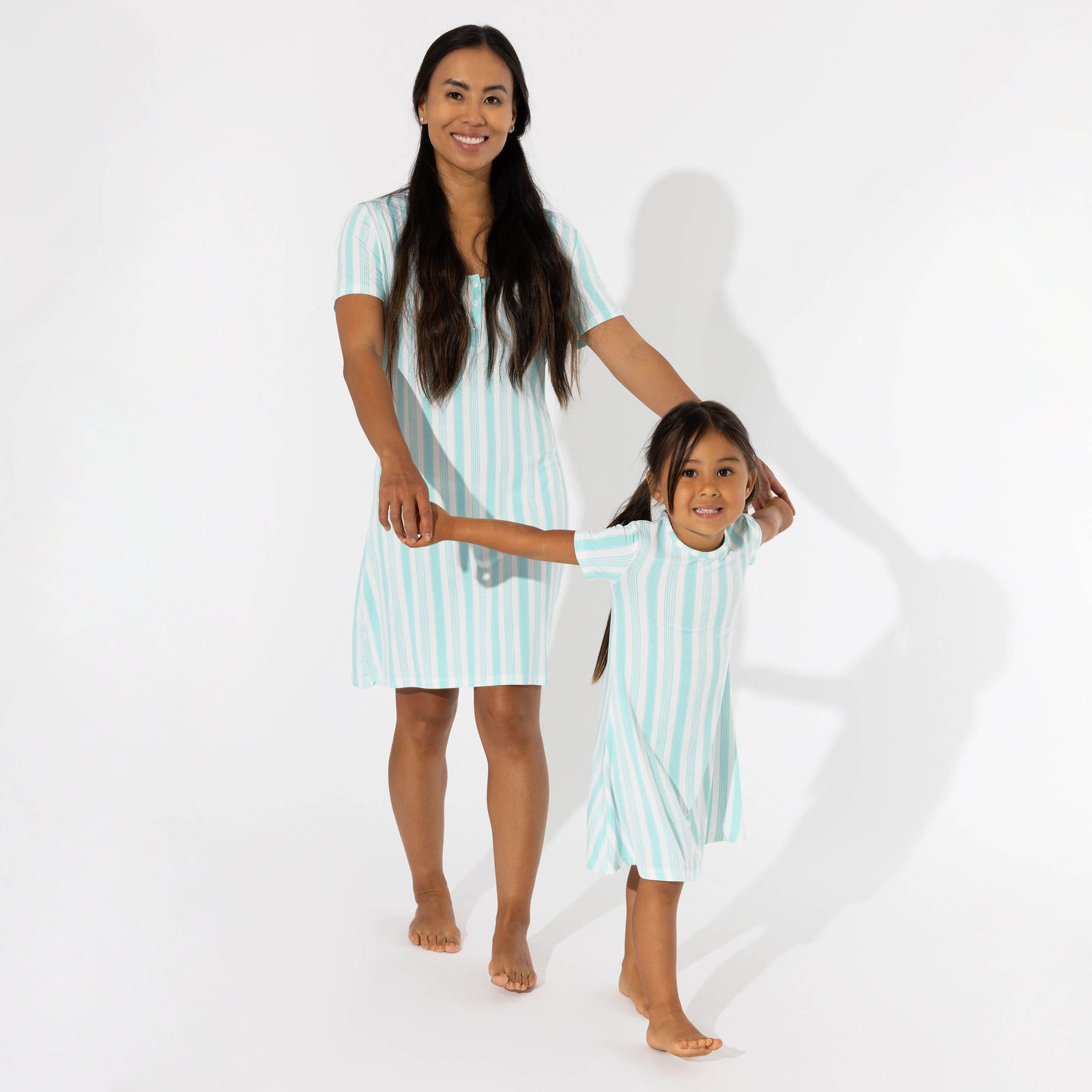Slumber Stripes Bamboo Girls' Short Sleeve Dress