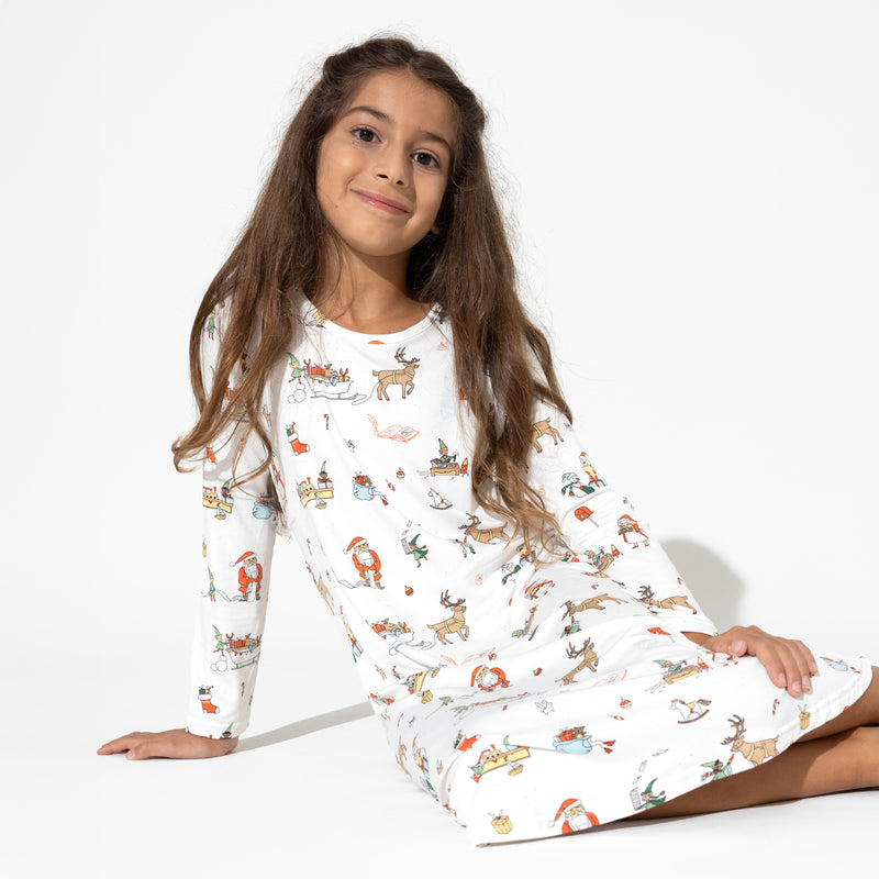 Santa's Workshop Bamboo Girls' Long Sleeve Dress