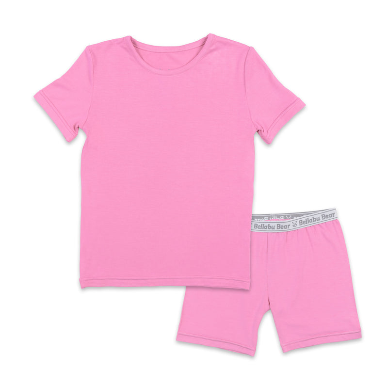 Bubblegum Pink Bamboo Kids Pajama Short Set