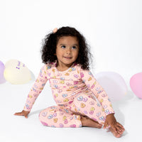 Valentine's Candy Hearts Pink Bamboo Kids Pajamas