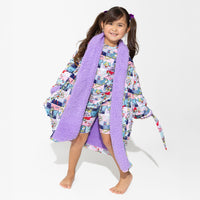 Justice League Heroines Bamboo Kids Sherpa Robe