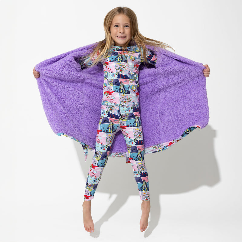 Justice League Heroines Bamboo Kids Sherpa Robe