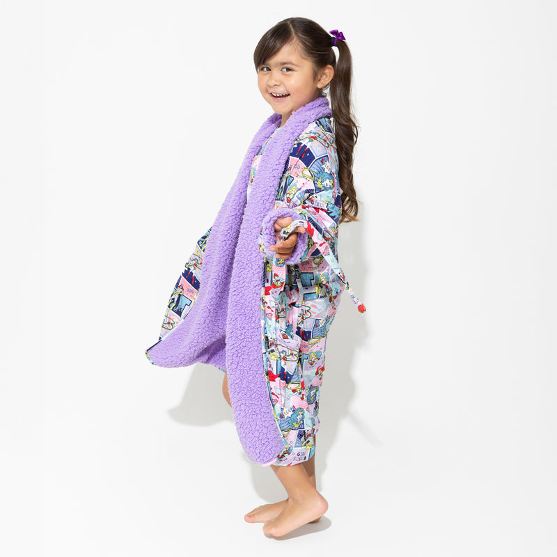 Justice League Heroines Bamboo Kids Sherpa Robe