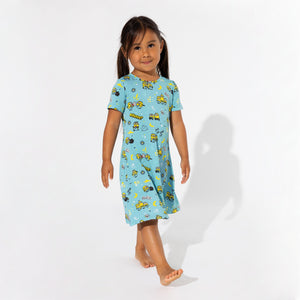 Minions Bello Banana Bamboo Girls' Short Sleeve Dress