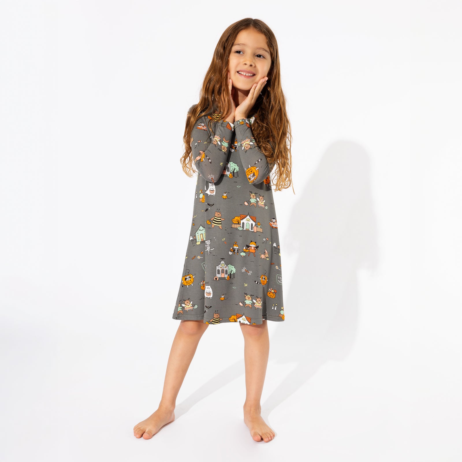 Trick or Treaters Bamboo Girls' Long Sleeve Dress