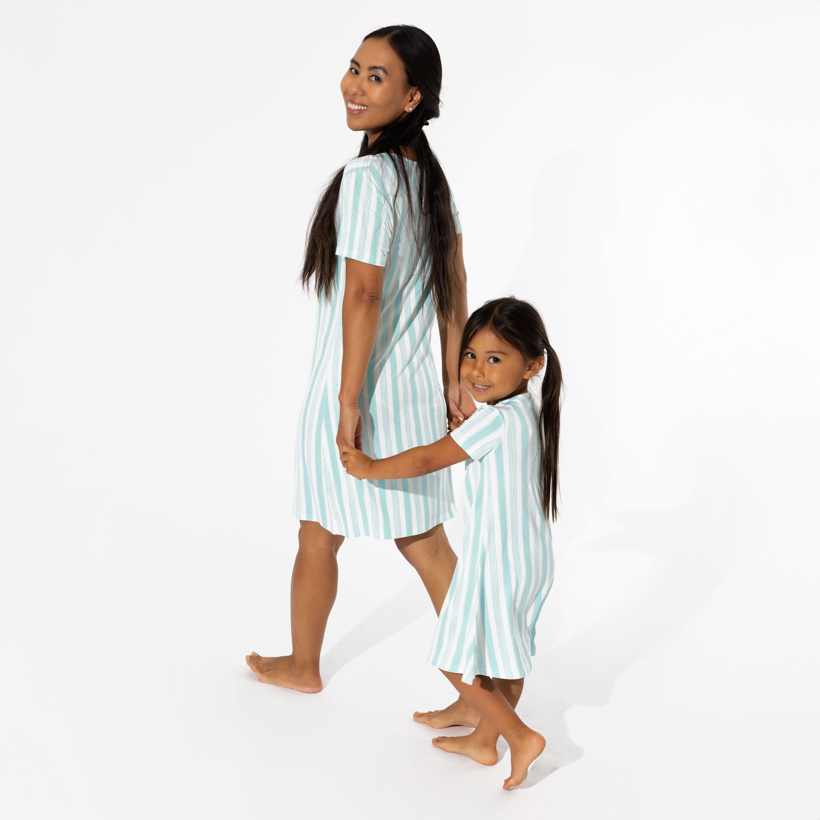 Slumber Stripes Bamboo Girls' Short Sleeve Dress