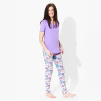 Comic Purple Bamboo Women's Pajama Set