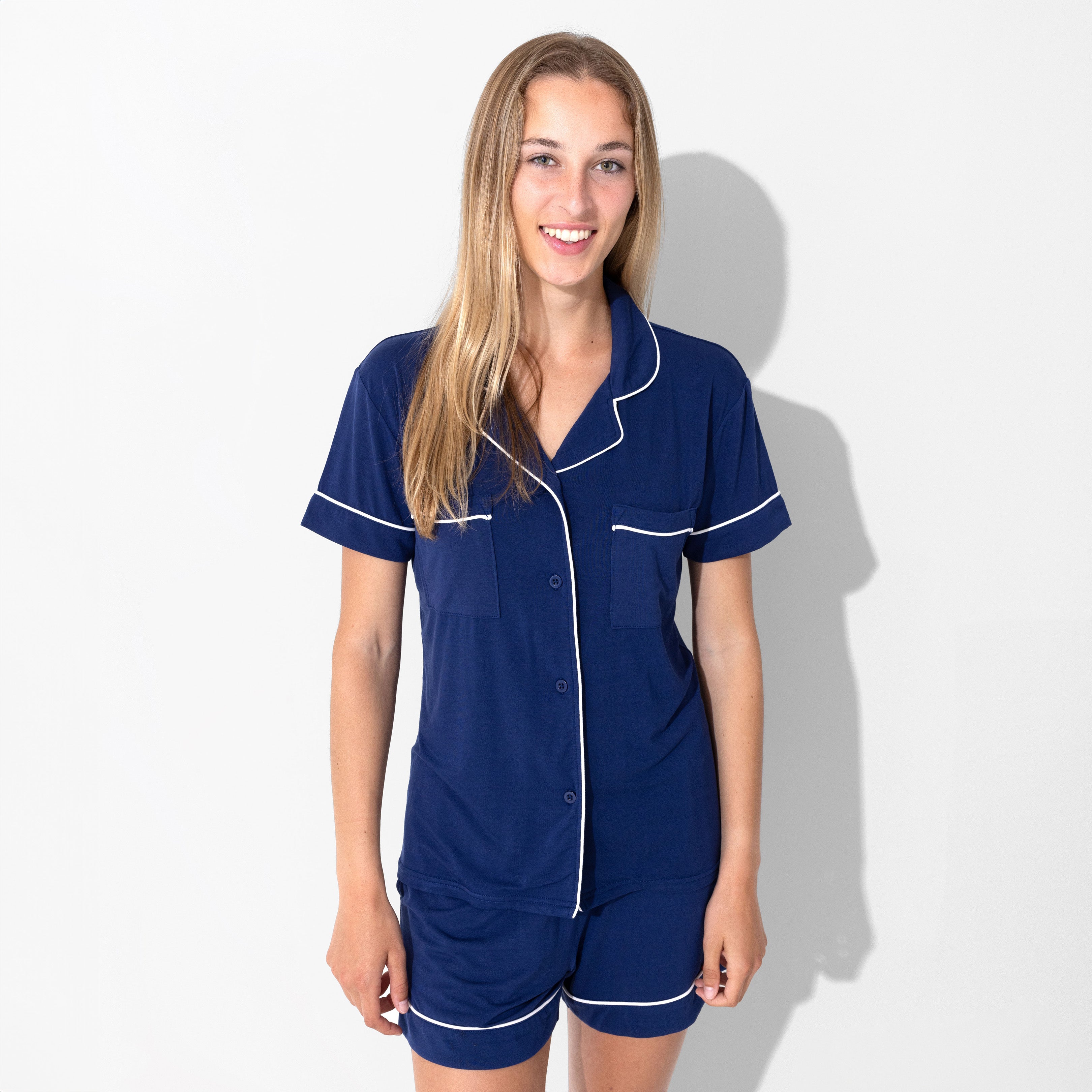 Starry Night Blue Bamboo Women's Pajama Short Set - Cozy Sleepwear ...