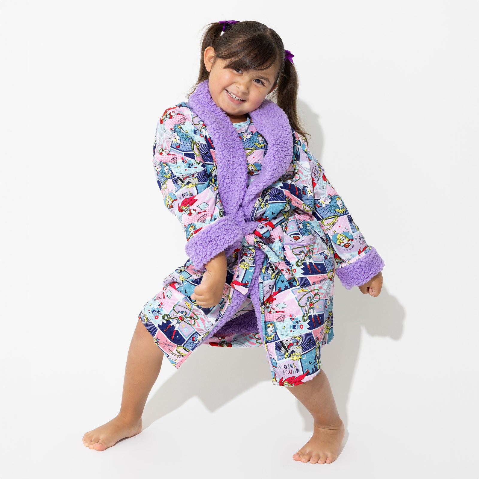 Justice League Heroines Bamboo Kids Sherpa Robe