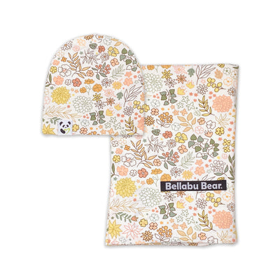 Fall Floral Bamboo Swaddle & Beanie Set