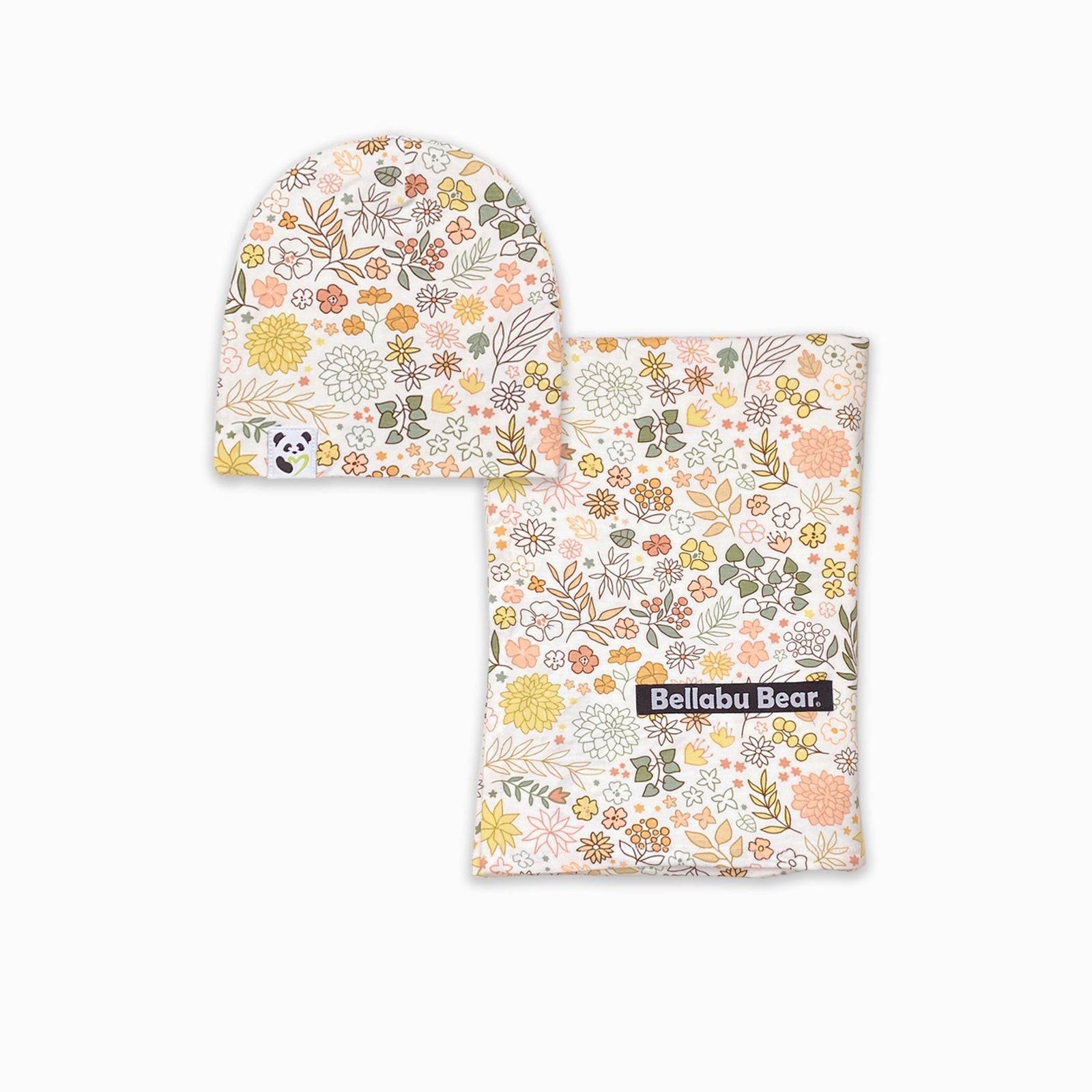 Fall Floral Bamboo Swaddle & Beanie Set