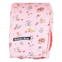 Feline Love Valentine's Day Kittens Bamboo Sherpa Blanket