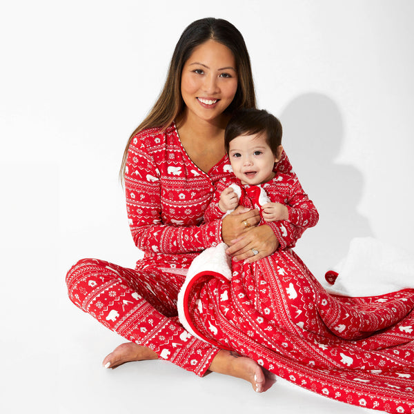 Polar Isle Red Bamboo Women's Pajama Set