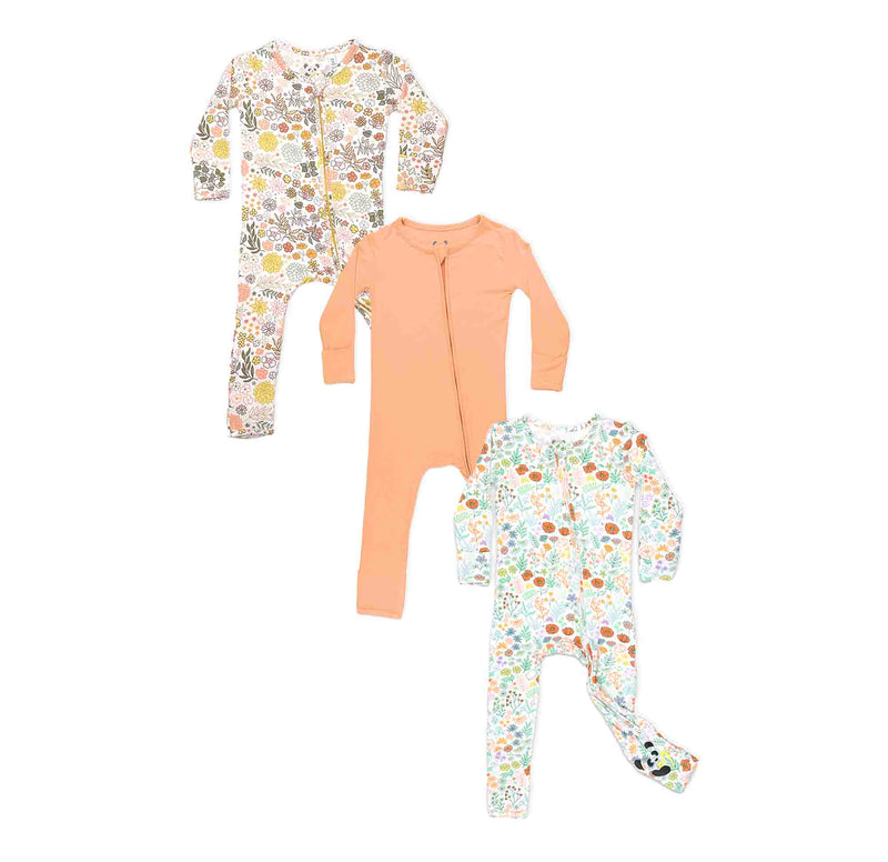 Flower Bliss Bundle - Bamboo Convertible Footies