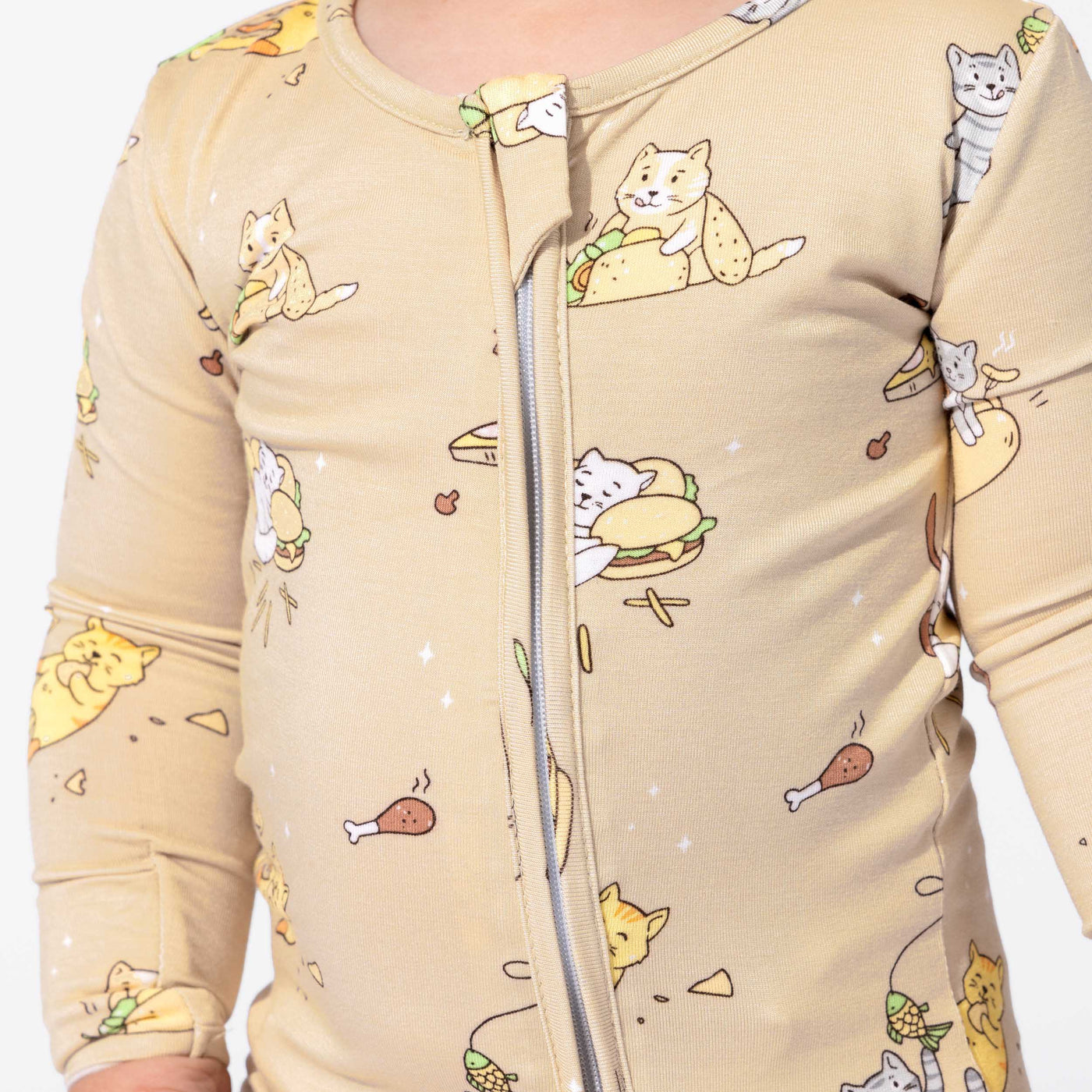 Foodie Cats Bamboo Convertible Footie