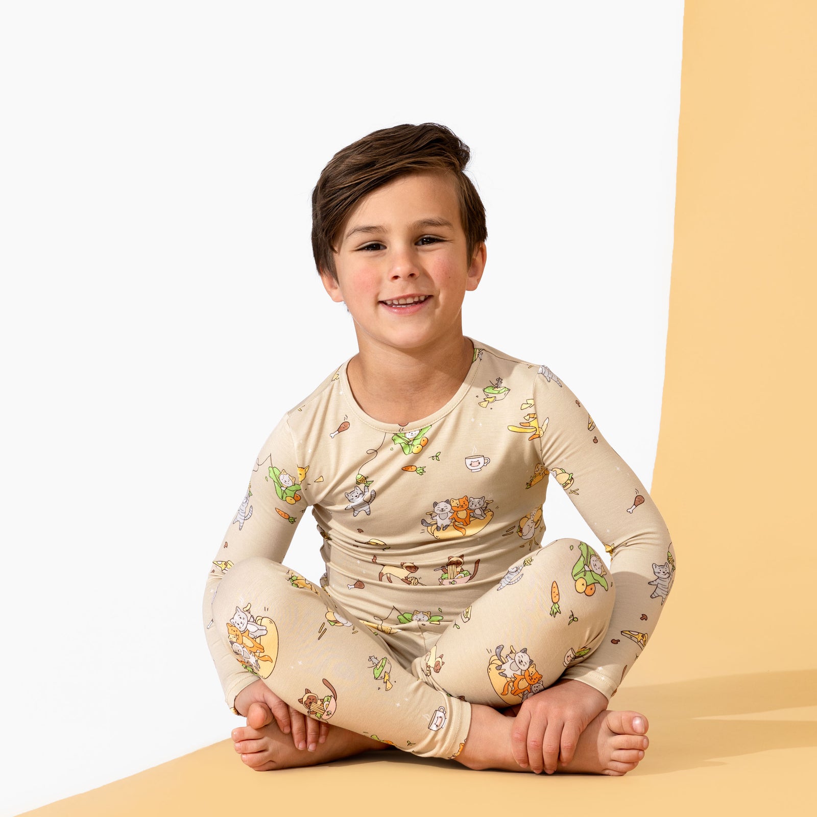 Foodie Cats Bamboo Kids Pajamas