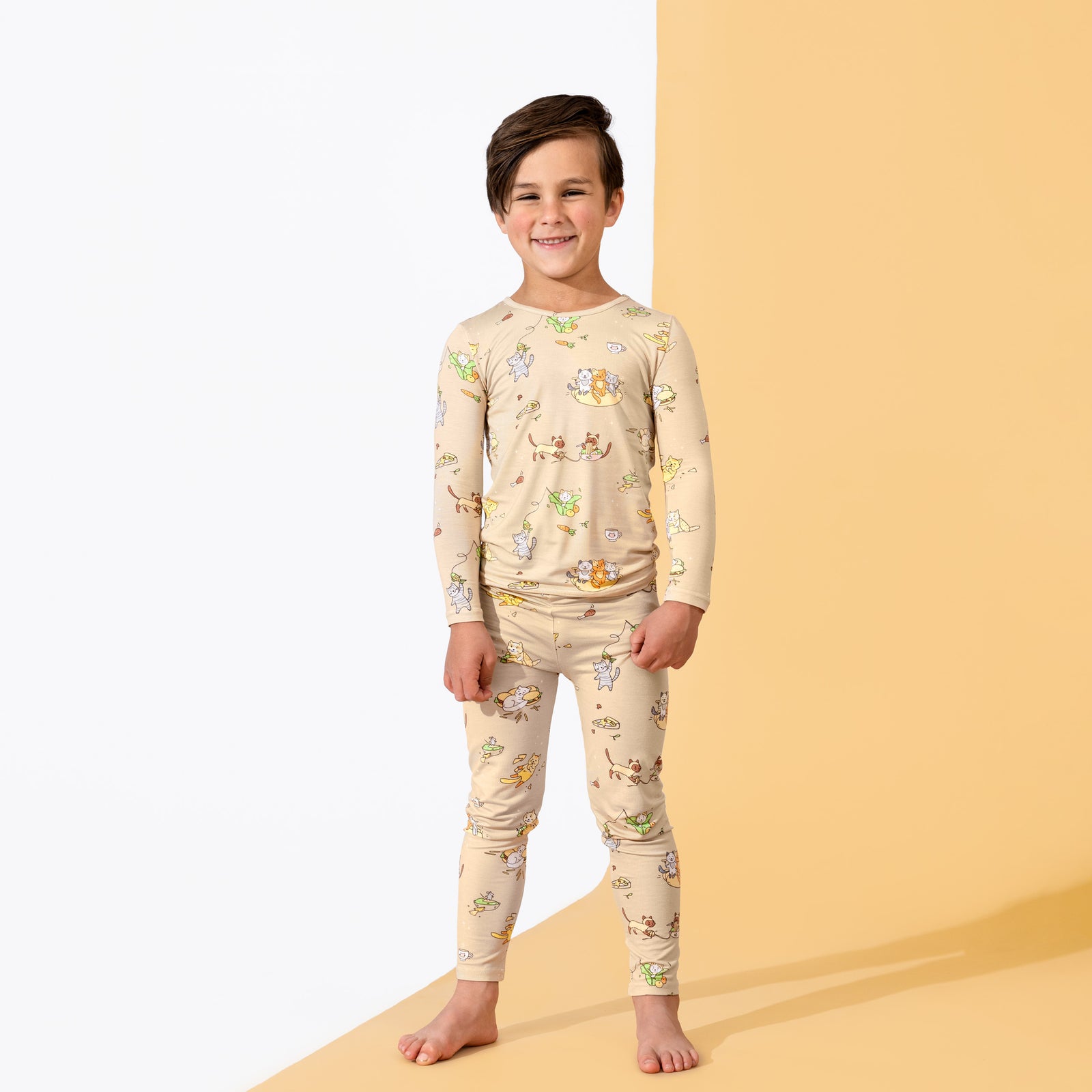 Foodie Cats Bamboo Kids Pajamas