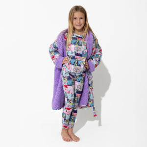 Justice League Heroines Bamboo Kids Sherpa Robe