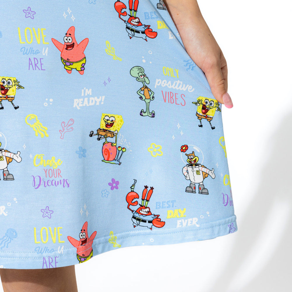 SpongeBob SquarePants: Good Vibes Bamboo Girls' Short Sleeve Dress