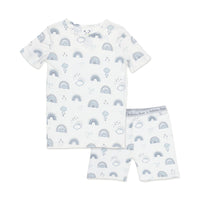 Grey Rainbows Bamboo Kids Pajama Short Set