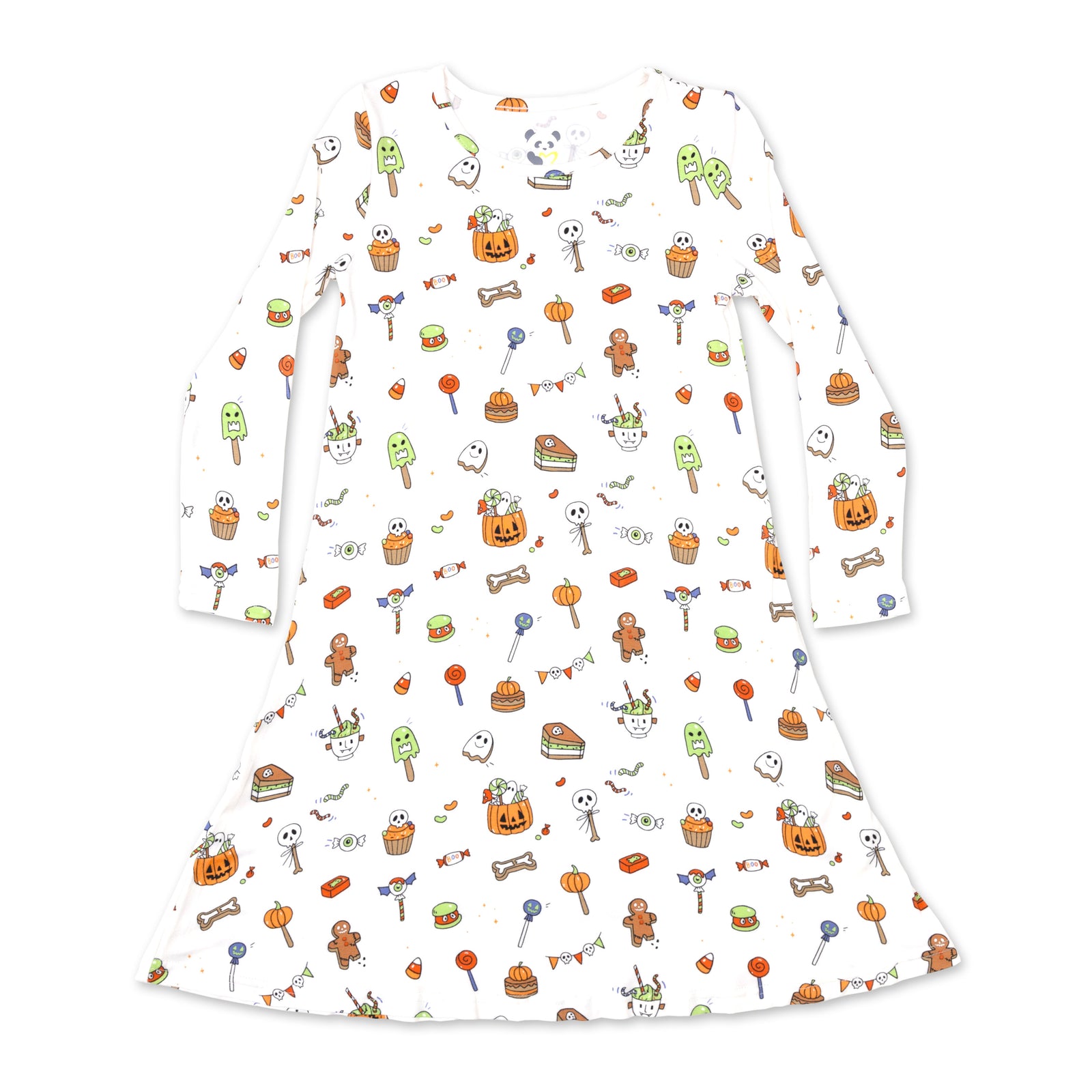 Halloween Treats Bamboo Girls' Long Sleeve Dress