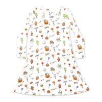 Halloween Treats Bamboo Girls' Long Sleeve Dress