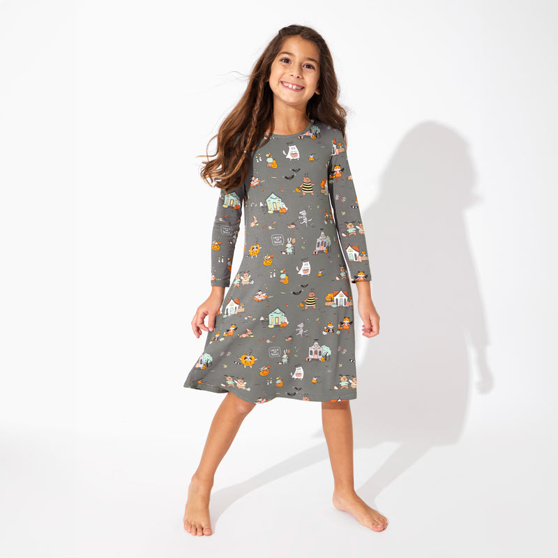 Trick or Treaters Bamboo Girls' Long Sleeve Dress