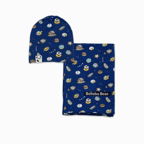 Hanukkah Cookies Bamboo Swaddle & Beanie Set