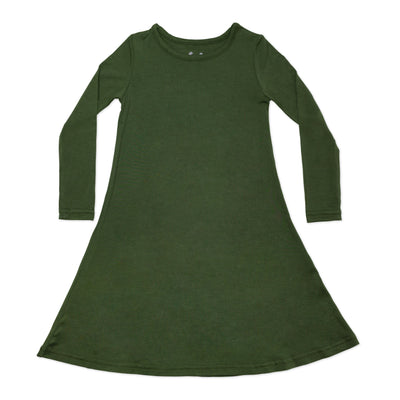 Evergreen Bamboo Girls' Long Sleeve Dress
