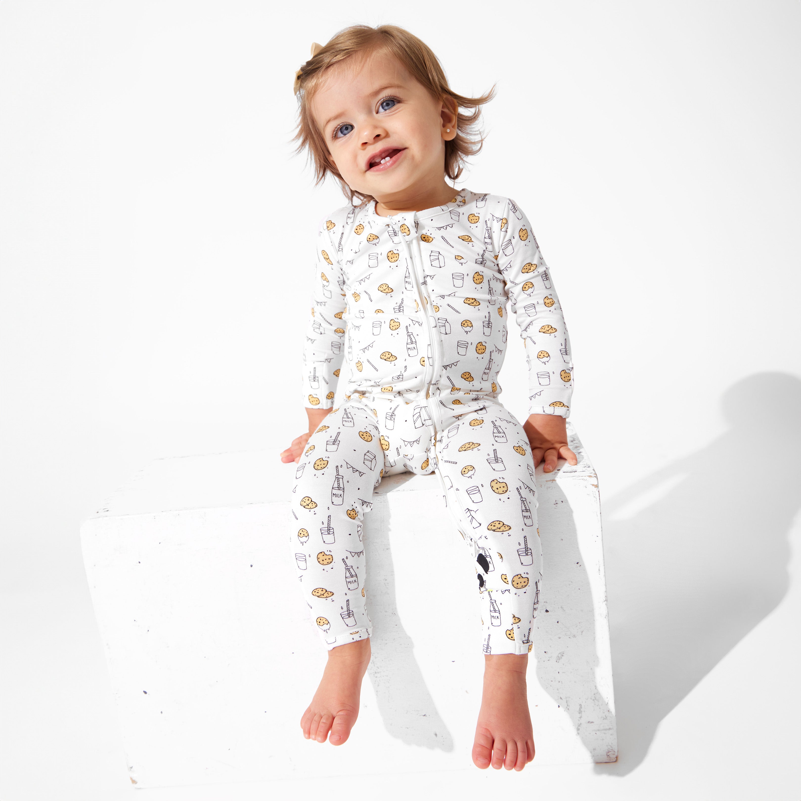 Milk and Cookies Original Bamboo Baby Pajamas | Bellabu Bear