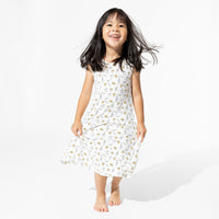 Milk & Cookies White Bamboo Girls' Sleeveless Dress