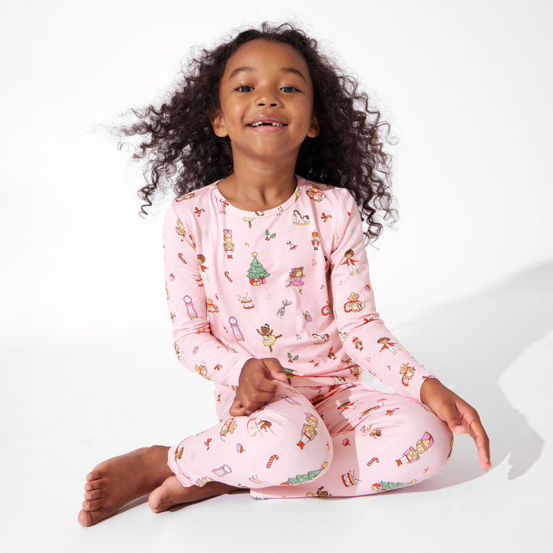 Nutcracker Pink Bamboo Kids Pajamas