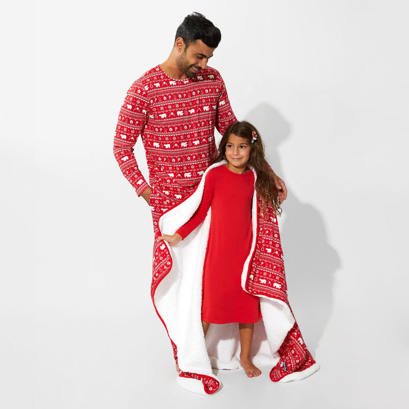 Polar Isle Red Bamboo Men's Pajama Set