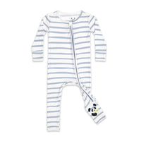 Striped Blue Bamboo Convertible Footie