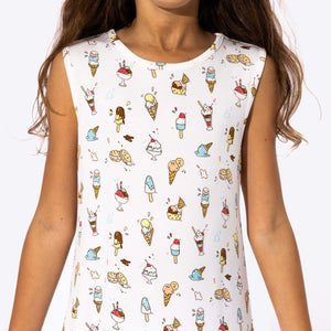 Ice Cream Bamboo Girls' Sleeveless Dress