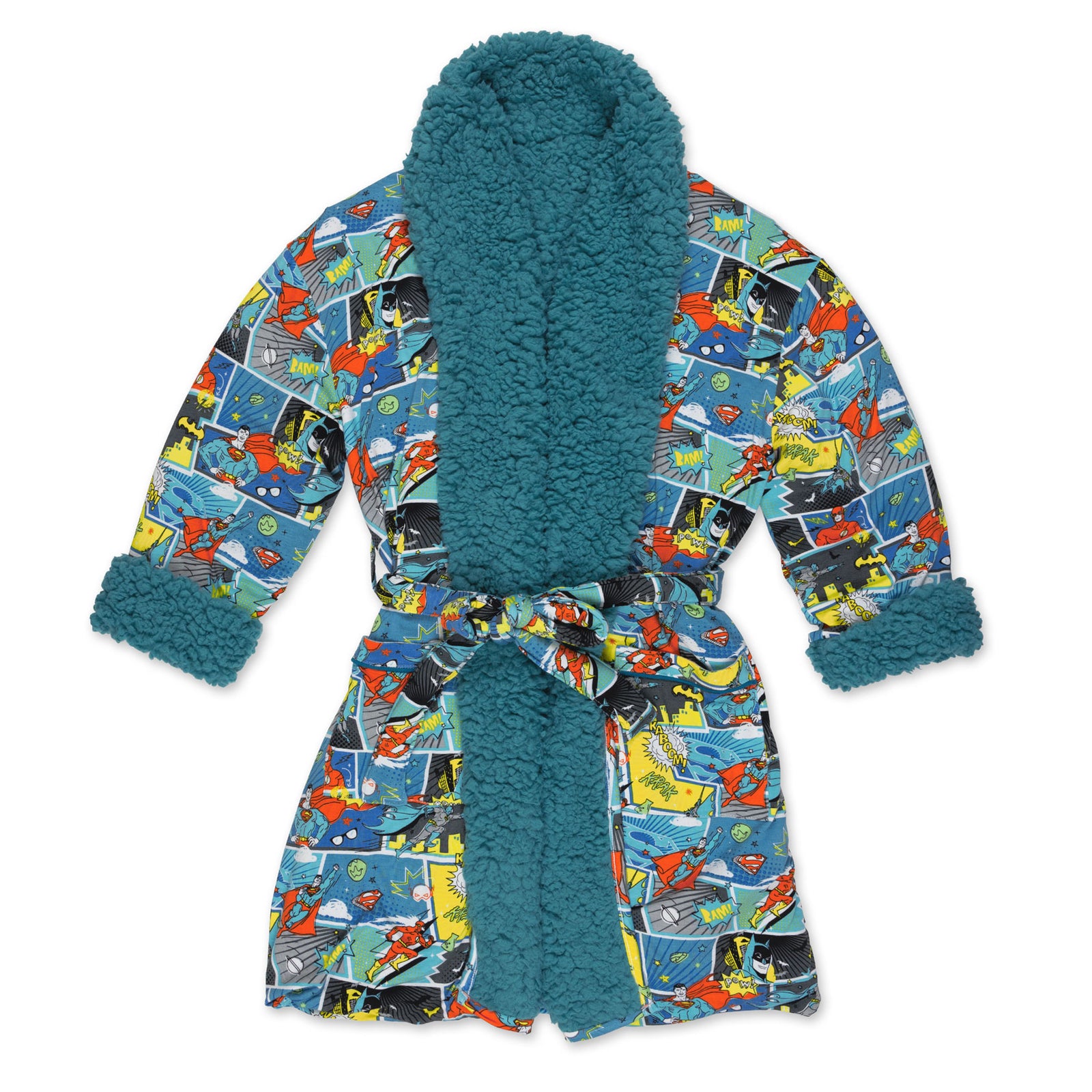 Justice League Heroes Bamboo Kids Sherpa Robe