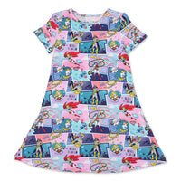 Justice League Heroines Bamboo Girls' Short Sleeve Dress