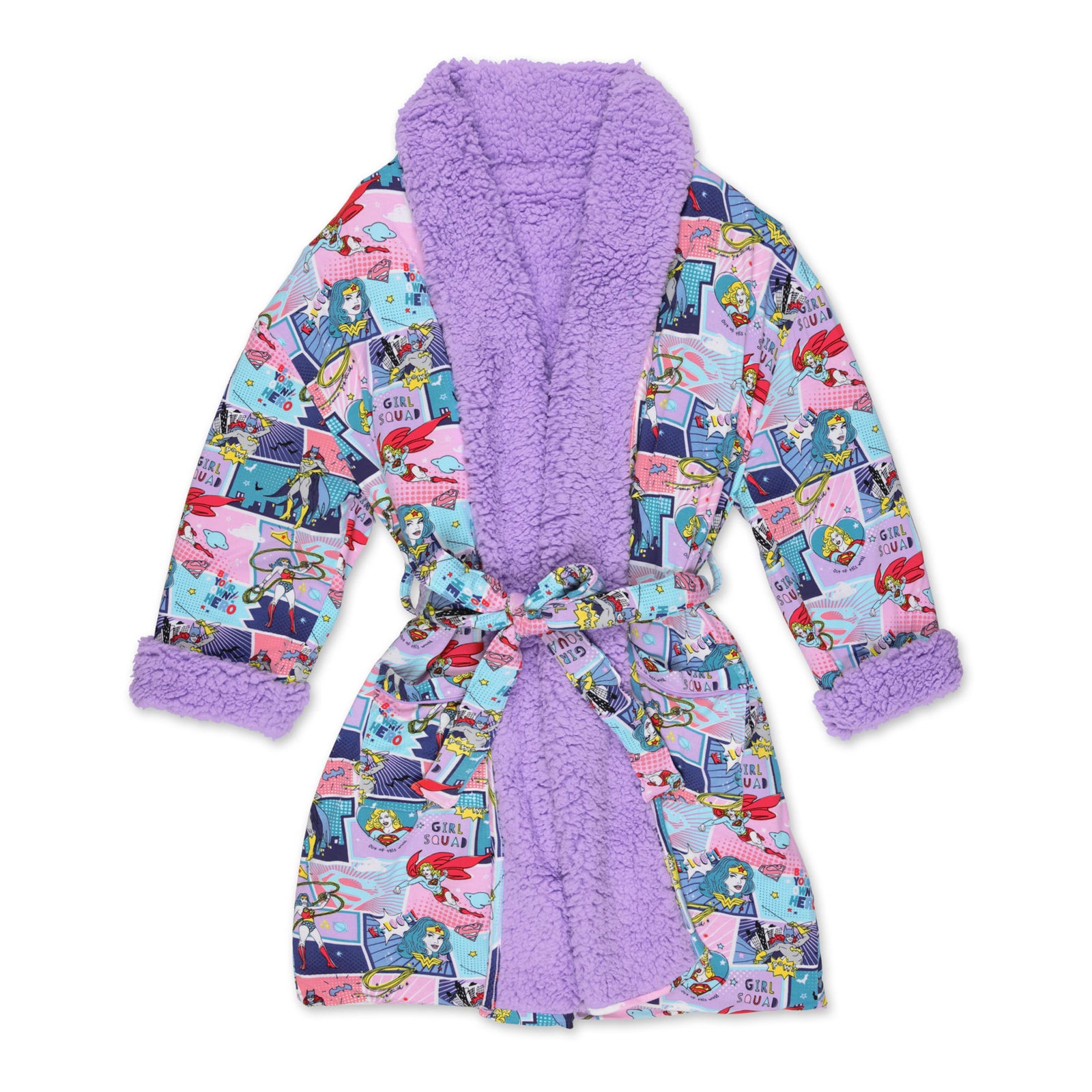 Justice League Heroines Bamboo Kids Sherpa Robe