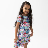 Justice League Heroines Bamboo Girls' Short Sleeve Dress