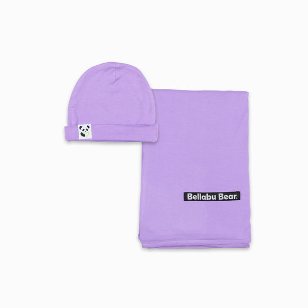 Lavender Bamboo Swaddle & Beanie Set