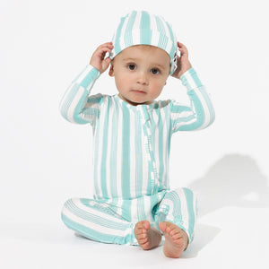 Slumber Stripes Bamboo Convertible Footie