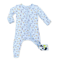 Milk and Cookies Blue Bamboo Convertible Footie