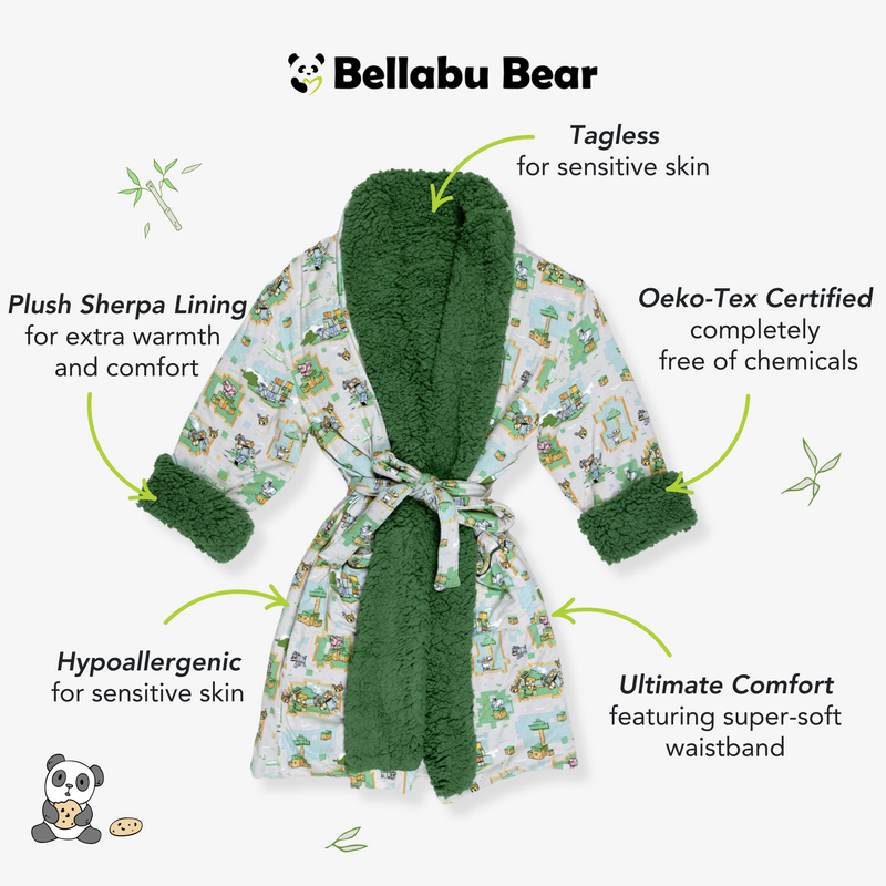 Minecraft Robe Adult Minecraft Overworld Dreams Bamboo Adult Sherpa Robe – Cozy & Soft ...